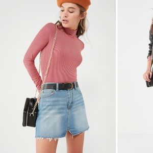 BDG Notched Denim Mini Skirt